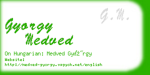 gyorgy medved business card